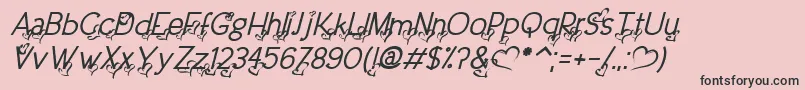 fuente DreamLoveValentineItalic – Fuentes Negras Sobre Fondo Rosa