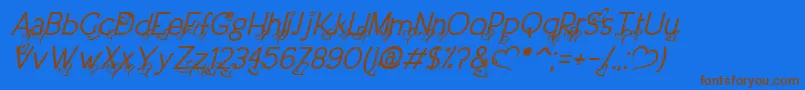 DreamLoveValentineItalic Font – Brown Fonts on Blue Background