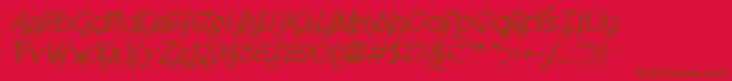 Police DreamLoveValentineItalic – polices brunes sur fond rouge