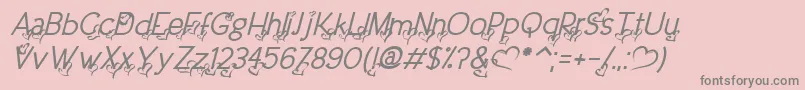 DreamLoveValentineItalic-Schriftart – Graue Schriften auf rosa Hintergrund