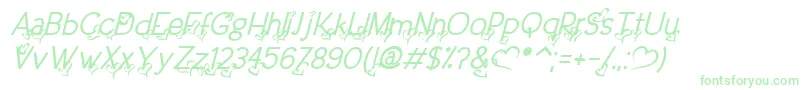 Шрифт DreamLoveValentineItalic – зелёные шрифты