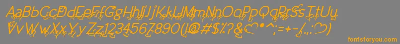 Police DreamLoveValentineItalic – polices orange sur fond gris