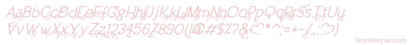 DreamLoveValentineItalic-Schriftart – Rosa Schriften auf weißem Hintergrund