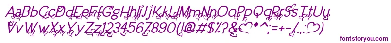 DreamLoveValentineItalic-fontti – violetit fontit valkoisella taustalla