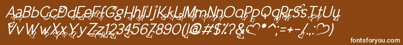 fuente DreamLoveValentineItalic – Fuentes Blancas Sobre Fondo Marrón