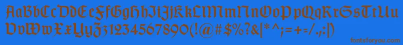 Gotischc Font – Brown Fonts on Blue Background