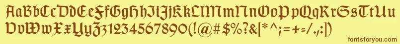 Gotischc Font – Brown Fonts on Yellow Background