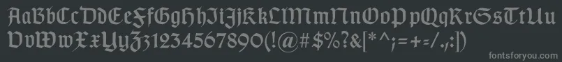 Lisätietoja Gotischc-fontista Gotischc-fontti – harmaat kirjasimet mustalla taustalla