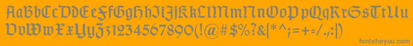 Gotischc Font – Gray Fonts on Orange Background