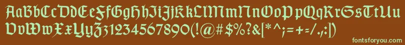 Gotischc Font – Green Fonts on Brown Background