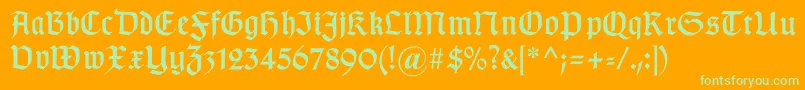 Gotischc Font – Green Fonts on Orange Background