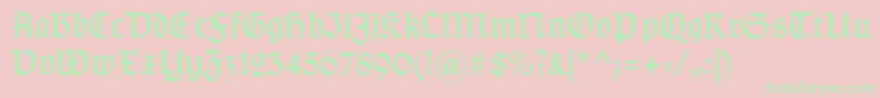 Weitere Informationen zur Gotischc-Schriftart Gotischc-Schriftart – Grüne Schriften auf rosa Hintergrund