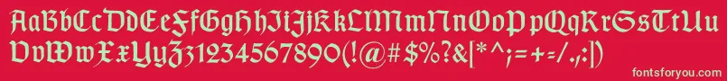 Gotischc Font – Green Fonts on Red Background