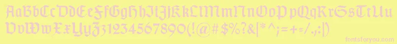 Weitere Informationen zur Gotischc-Schriftart Gotischc-Schriftart – Rosa Schriften auf gelbem Hintergrund