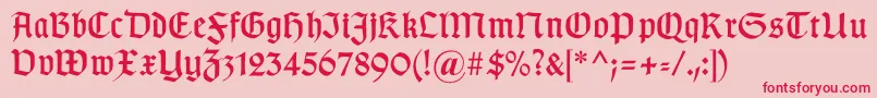 Gotischc Font – Red Fonts on Pink Background