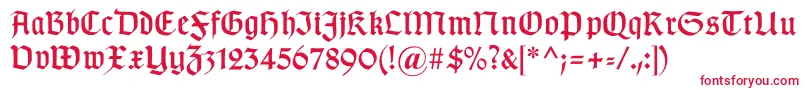 Gotischc Font – Red Fonts on White Background