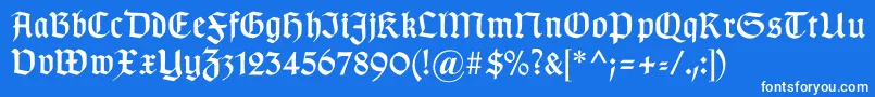 Gotischc Font – White Fonts on Blue Background