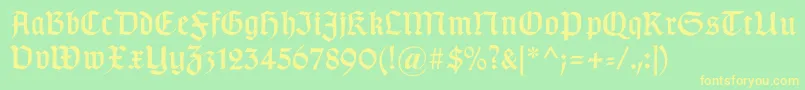 Gotischc Font – Yellow Fonts on Green Background
