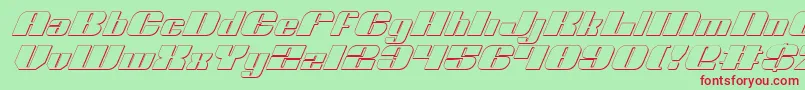 フォントNoloContendreShadowItalic – 赤い文字の緑の背景