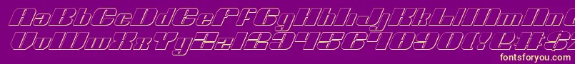 NoloContendreShadowItalic Font – Yellow Fonts on Purple Background