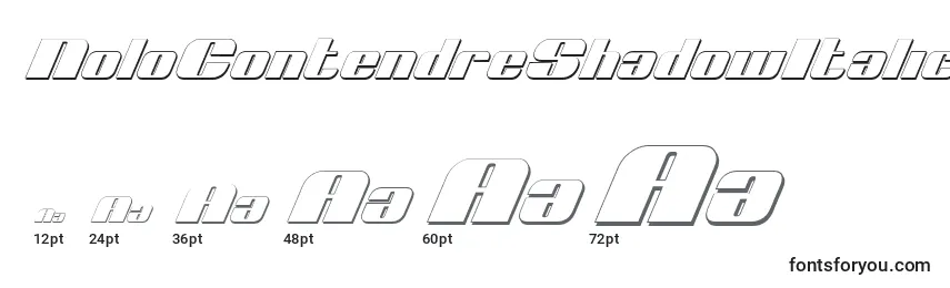 NoloContendreShadowItalic Font Sizes