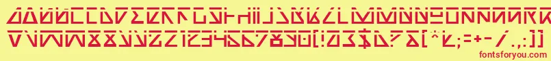 NickTurboLaser-fontti – punaiset fontit keltaisella taustalla