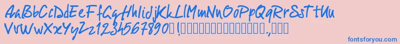 Czcionka Pwscript09 – niebieskie czcionki na różowym tle