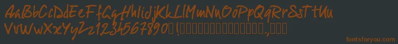 Шрифт Pwscript09 – коричневые шрифты на чёрном фоне