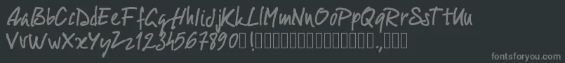 Fonte Pwscript09 – fontes cinzas em um fundo preto