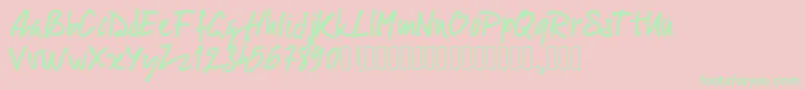 Pwscript09 Font – Green Fonts on Pink Background