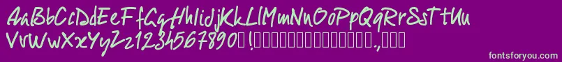 Шрифт Pwscript09 – зелёные шрифты на фиолетовом фоне