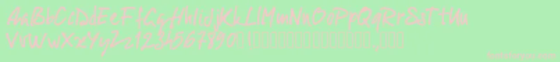 Pwscript09 Font – Pink Fonts on Green Background