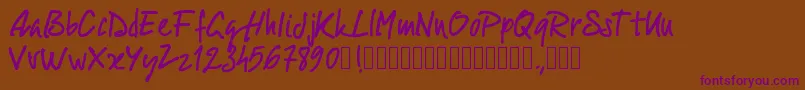 Pwscript09 Font – Purple Fonts on Brown Background