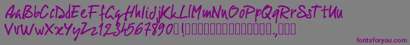 Шрифт Pwscript09 – фиолетовые шрифты на сером фоне