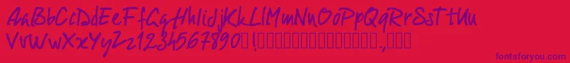 Pwscript09 Font – Purple Fonts on Red Background