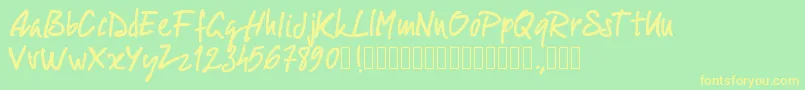 Pwscript09 Font – Yellow Fonts on Green Background