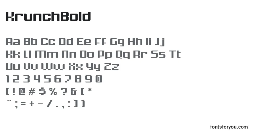 Шрифт KrunchBold – алфавит, цифры, специальные символы