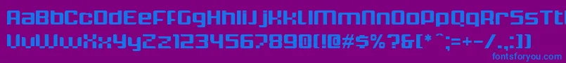 フォントKrunchBold – 紫色の背景に青い文字