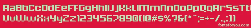 フォントKrunchBold – 赤い背景に緑の文字