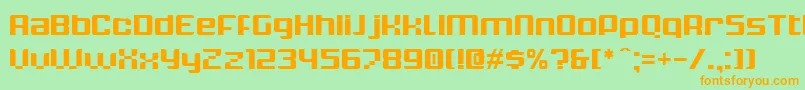 フォントKrunchBold – オレンジの文字が緑の背景にあります。