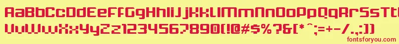 KrunchBold-fontti – punaiset fontit keltaisella taustalla