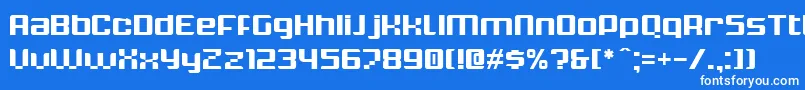 フォントKrunchBold – 青い背景に白い文字