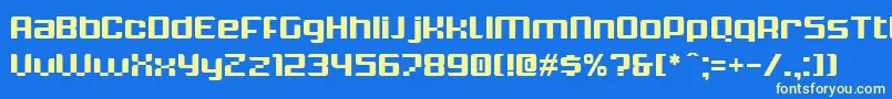 フォントKrunchBold – 黄色の文字、青い背景