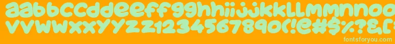 JuicyFruityPlain Font – Green Fonts on Orange Background