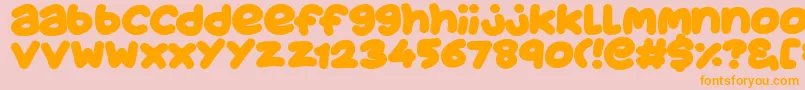 JuicyFruityPlain Font – Orange Fonts on Pink Background