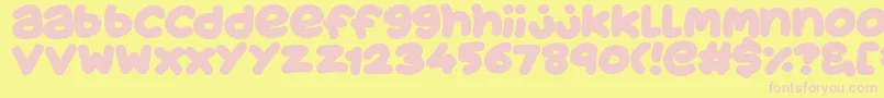 JuicyFruityPlain Font – Pink Fonts on Yellow Background