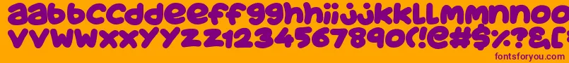 JuicyFruityPlain Font – Purple Fonts on Orange Background