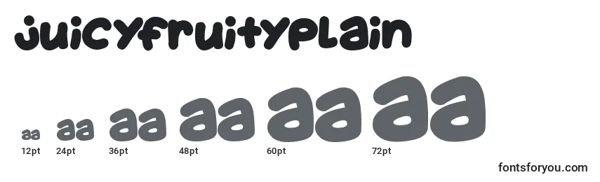 Размеры шрифта JuicyFruityPlain