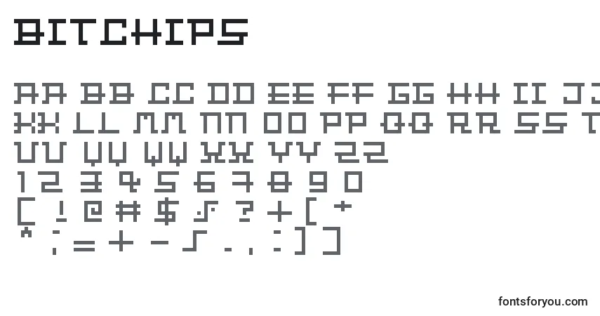 Schriftart BitChips – Alphabet, Zahlen, spezielle Symbole