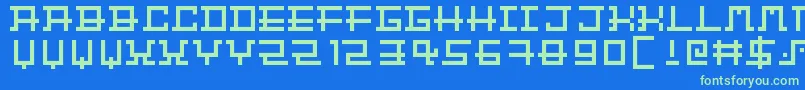 BitChips Font – Green Fonts on Blue Background